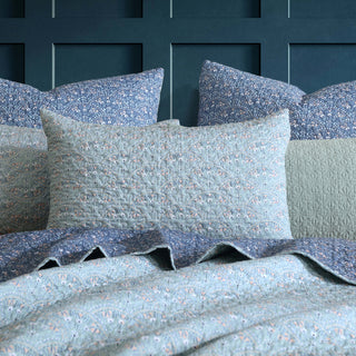Hazel Indigo Quilted Coverlet Set by Logan and Mason