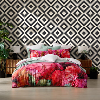 Hibiscus Hue Pink Quilt Cover Set by Logan and Mason
