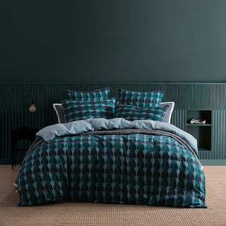 Hudson Teal Quilt Cover Set by Logan and Mason