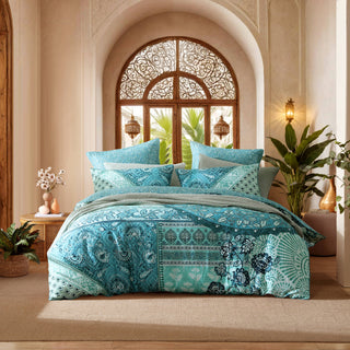 Jessa Teal Quilt Cover Set by Logan and Mason