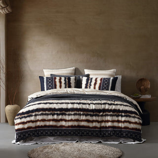 Kabelo Black Quilt Cover Set by Logan and Mason