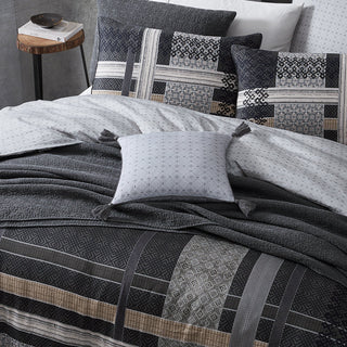 Kori Charcoal Square Cushion by Logan and Mason