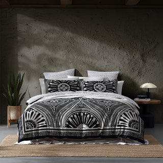Noir Nights Black Quilt Cover Set by Logan and Mason