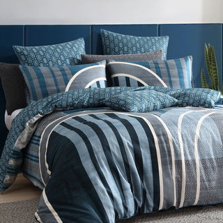 Pathway Teal Quilt Cover Set by Logan and Mason