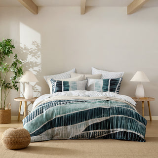 Seahaven Teal Quilt Cover Set by Logan and Mason
