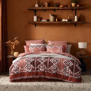 Sekani Rust Quilt Cover Set by Logan and Mason