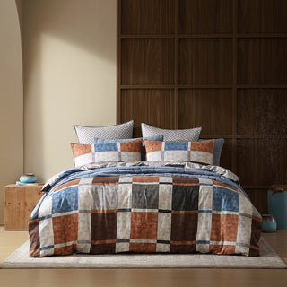 Stonehaven Chocolate Quilt Cover Set by Logan and Mason
