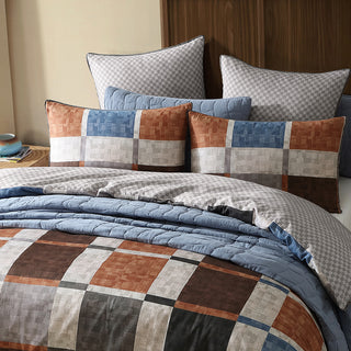 Stonehaven Chocolate Quilt Cover Set by Logan and Mason