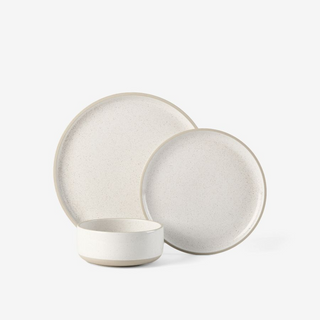 Lucie Cream Speckle 12-Piece Dinner Set by Hottie