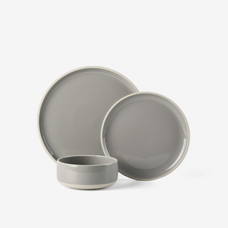 Lucie Taupe 12-Piece Dinner Set by Hottie