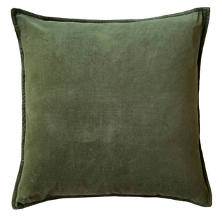 Ludo Olive Velvet Filled Cushion 50x50cm by Zaab
