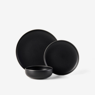 Mikkie Black 12-Piece Dinner Set by Hottie