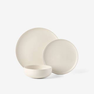 Mikkie Soft White 12-Piece Dinner Set by Hottie