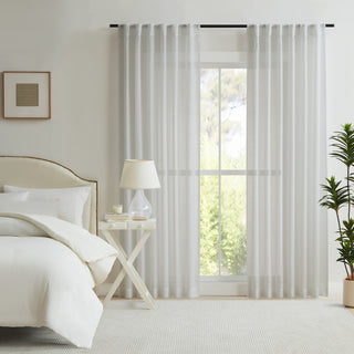 Orson Concealed Tab Sheer Curtain in WHITE by Zaab