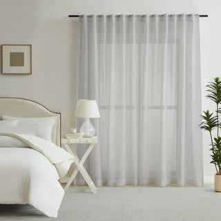 Orson Concealed Tab Sheer Curtain in WHITE by Zaab