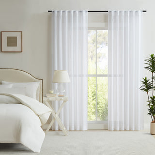 Orson Concealed Tab Sheer Curtain in WHITE by Zaab