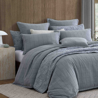 Artemis Denim Quilt Cover Set by Private Collection