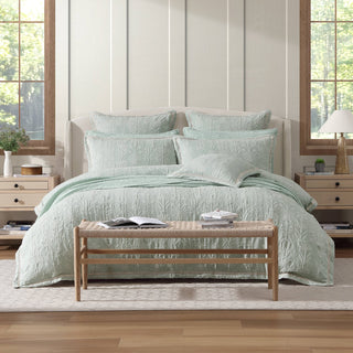 Florence Sage Quilt Cover Set by Private Collection