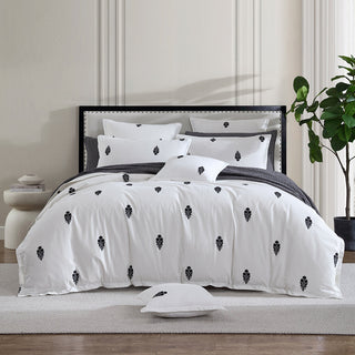 Khari Charcoal Quilt Cover Set by Private Collection