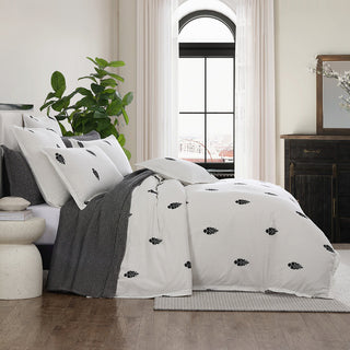 Khari Charcoal Quilt Cover Set by Private Collection