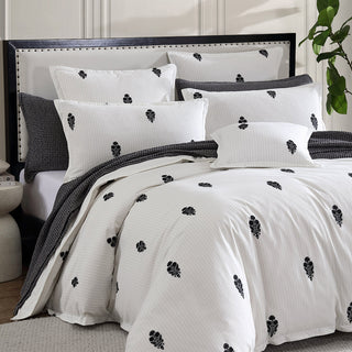 Khari Charcoal Quilt Cover Set by Private Collection