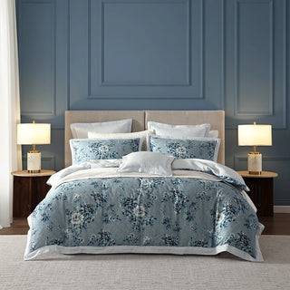Liyana Blue Quilt Cover Set by Private Collection