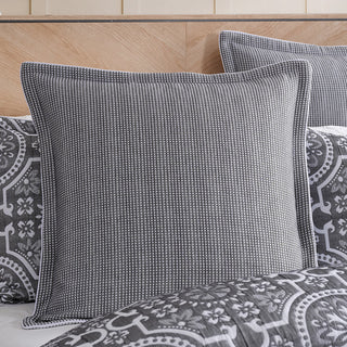 Mayfair Charcoal European Pillowcase by Private Collection