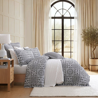 Mayfair Charcoal Quilt Cover Set by Private Collection
