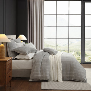 Stratus Charcoal Quilt Cover Set by Private Collection