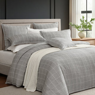 Stratus Charcoal Quilt Cover Set by Private Collection