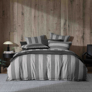 Thatcher Charcoal Quilt Cover Set by Private Collection