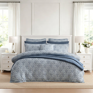 Theodora Petrol Quilt Cover Set by Private Collection