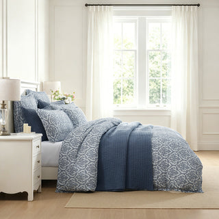 Theodora Petrol Quilt Cover Set by Private Collection