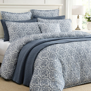 Theodora Petrol Quilt Cover Set by Private Collection