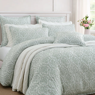 Theodora Sage Quilt Cover Set by Private Collection