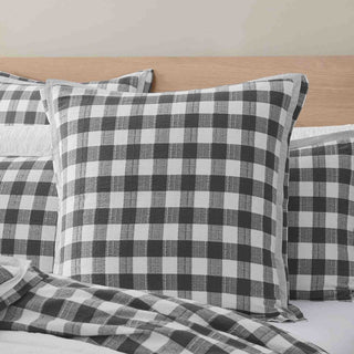 Waverley Charcoal European Pillowcase by Private Collection
