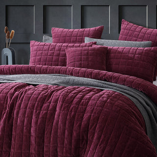 Apollo Plum Quilt Cover Set by Logan & Mason Platinum