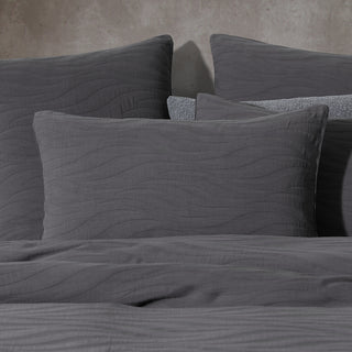 Ariel Charcoal Quilt Cover Set by Logan & Mason Platinum