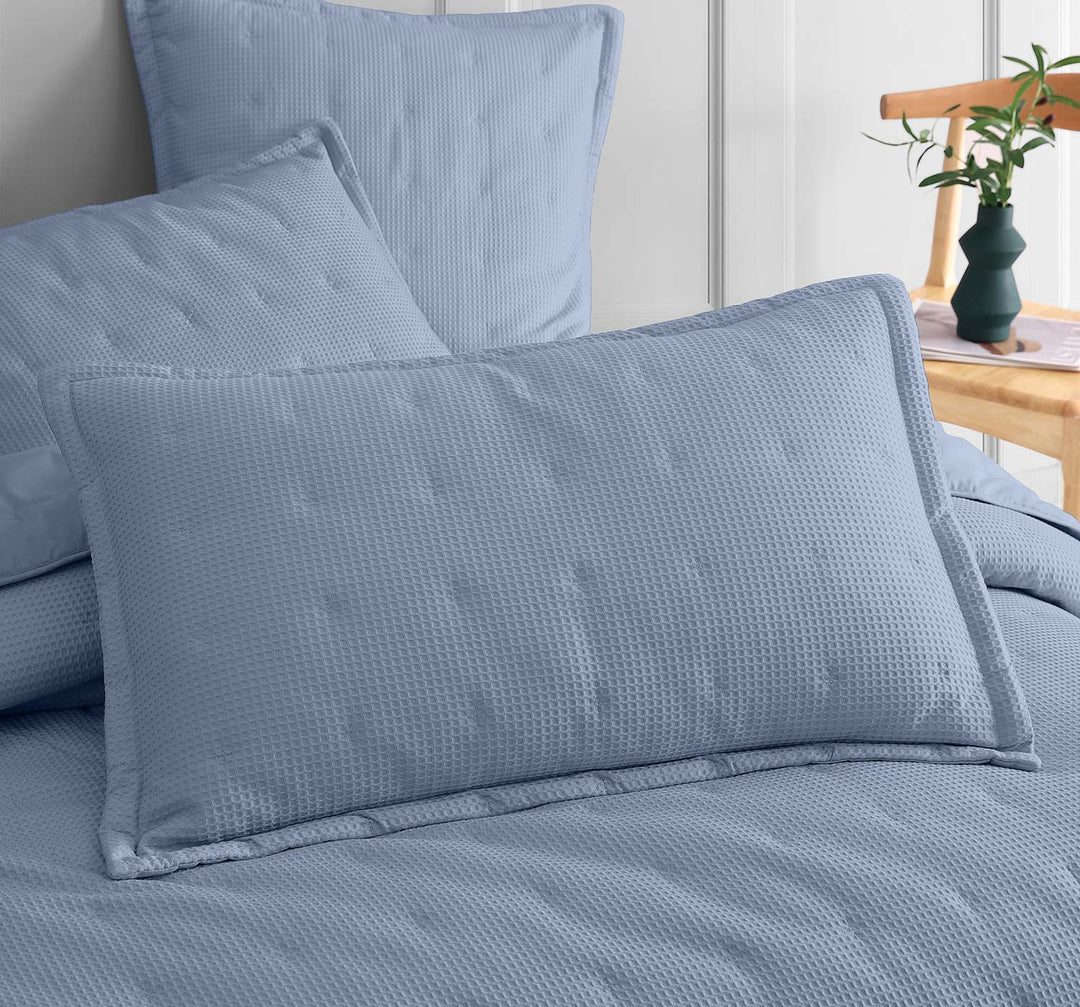 Ascot Steel PIllowsham Pair by Logan and Mason Platinum Planet Linen