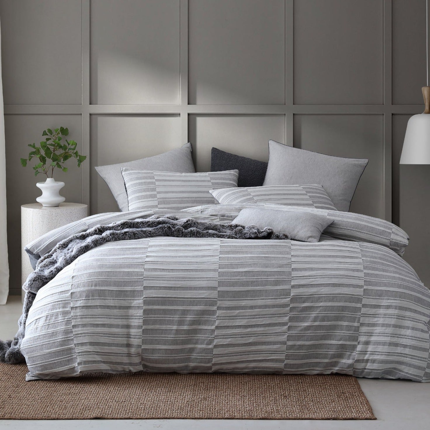 Balmoral Ash Quilt Cover Set by Logan and Mason Platinum | Planet Linen