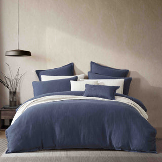 Caspian Indigo Quilt Cover Set by Logan and Mason Platinum