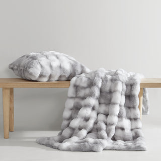 Faux Rabbit Fur Silver by Logan & Mason Platinum