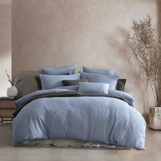 Kaia Slate Quilt Cover Set by Logan & Mason Platinum