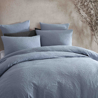 Kaia Slate Quilt Cover Set by Logan & Mason Platinum
