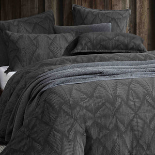 Kenya Charcoal Quilted Velvet Cover Set by Logan & Mason Platinum