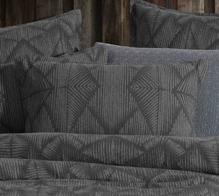 Kenya Charcoal Quilted Velvet Cover Set by Logan & Mason Platinum