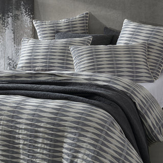 Kirby Charcoal Quilt Cover Set by Logan and Mason Platinum