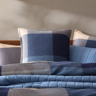 Sadie Navy European Pillowcase by Logan and Mason Platinum