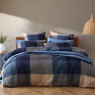 Sadie Navy Quilt Cover Set by Logan and Mason Platinum