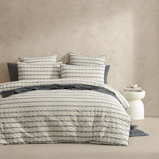 Sycamore Charcoal Quilt Cover Set by Logan and Mason Platinum